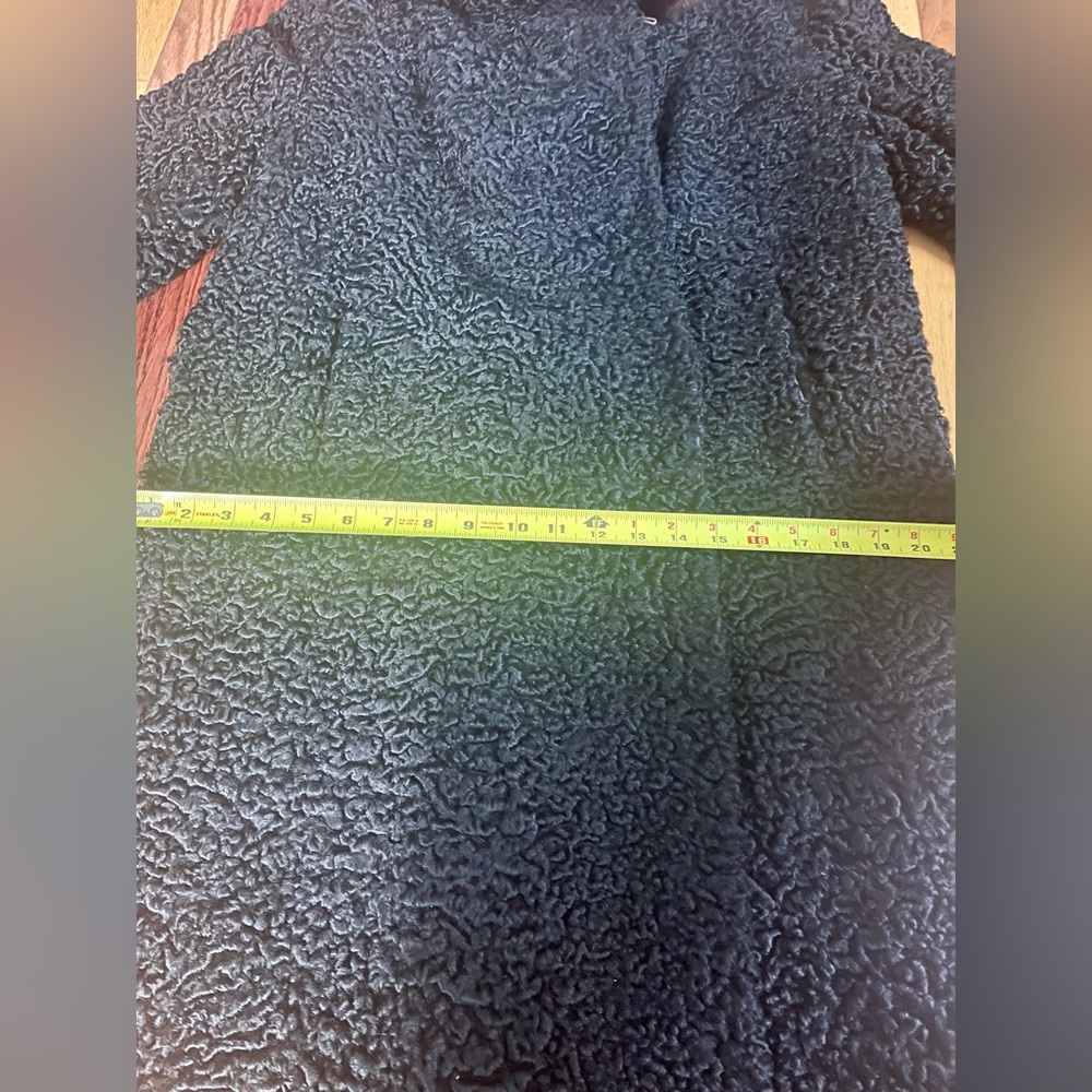 VINTAGE PERSIAN LAMB FUR COAT WOMENS BLACK ASTRakhan LAFLAMME FOURRURE - Picture 9 of 11